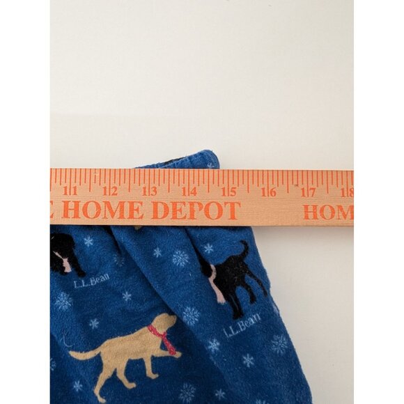 LL Bean Flannel Sleep Pants Womens Size Medium Blue Yellow Lab Black Lab Pajamas - Picture 8 of 11